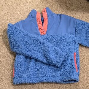 Hippie Rose Blue and Coral Fleece Jacket